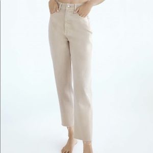 Tan straight leg Zara Jeans